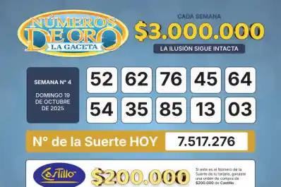 Los Números de Oro de LA GACETA del 19 de octubre de 2025