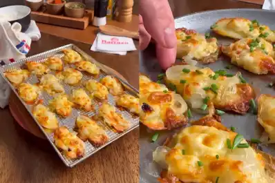 No tires más las cáscaras de papa: snacks crujientes con cebolla caramelizada y queso