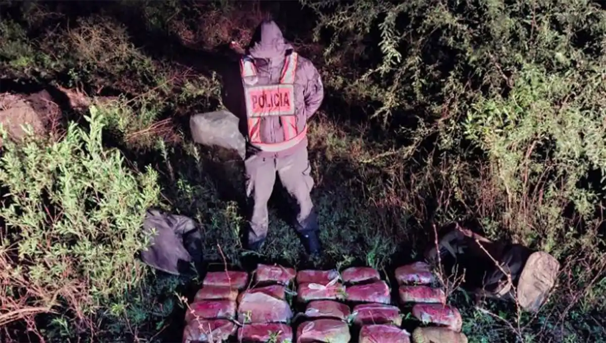 DECOMISO. La policía encontró 25 paquetes con marihuana dentro de un bolso. 