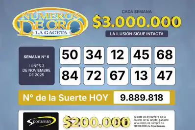 Los Números de Oro de LA GACETA del 3 de noviembre de 2025