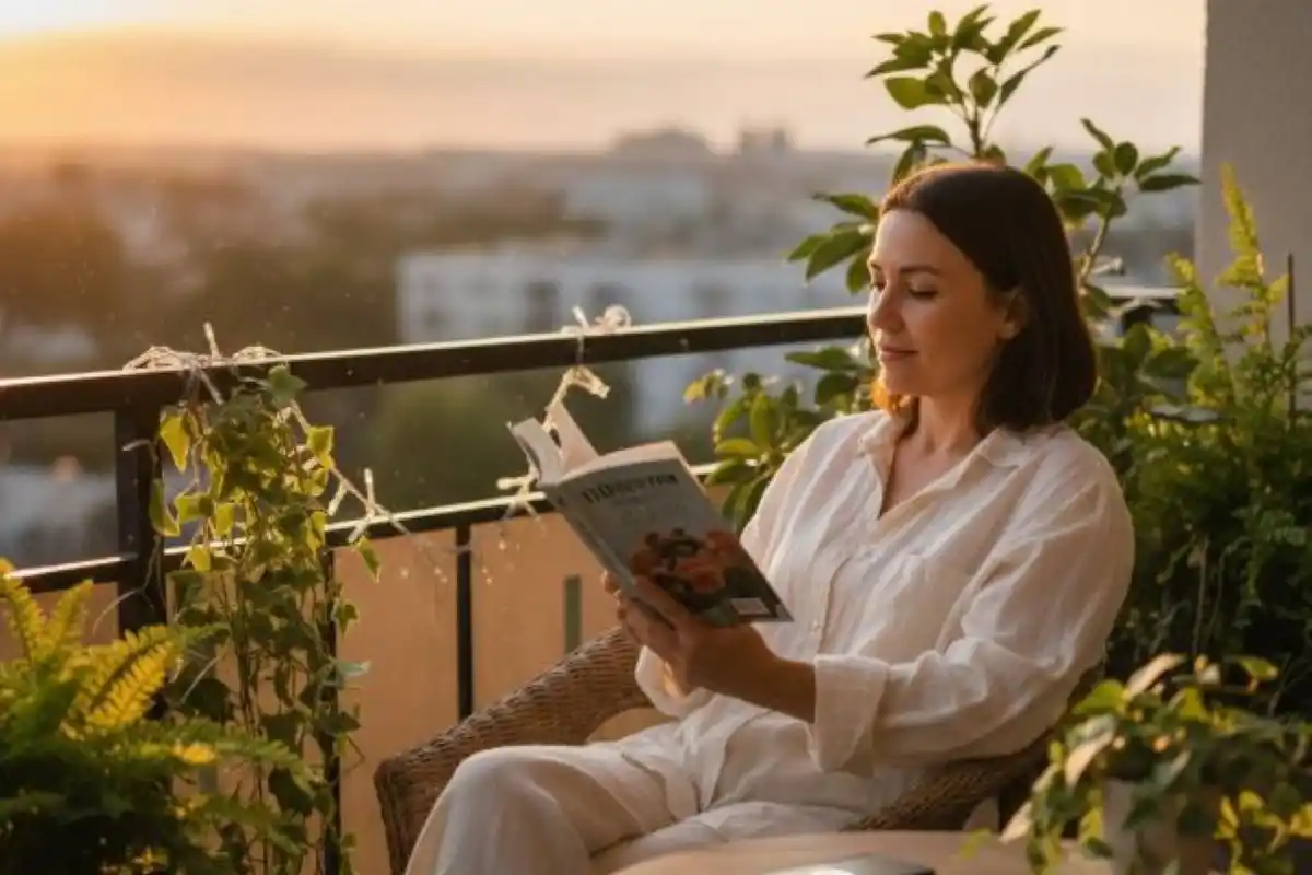 BUEN ENTORNO. Generar un ambiente sereno en algún lugar del hogar, por ejemplo en el balcón, para leer un libro físico es una buena acción de desintoxicación.