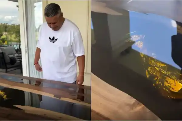 La mesa de Chiqui Tapia que es furor: una réplica de la Copa del Mundo y una promesa para el futuro