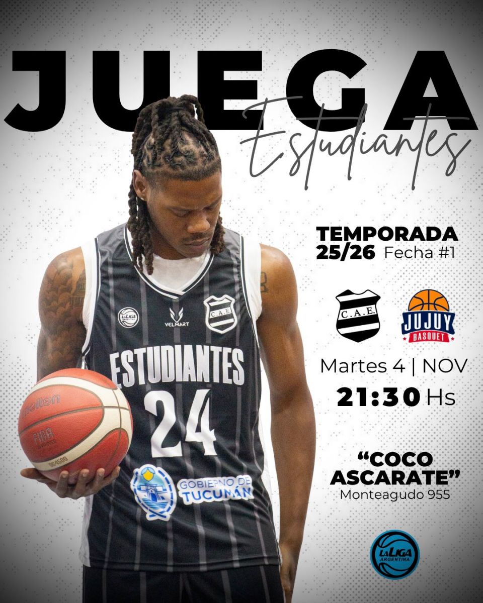 Estudiantes de Tucumán inicia su camino en la Liga Argentina frente a Jujuy Básquet