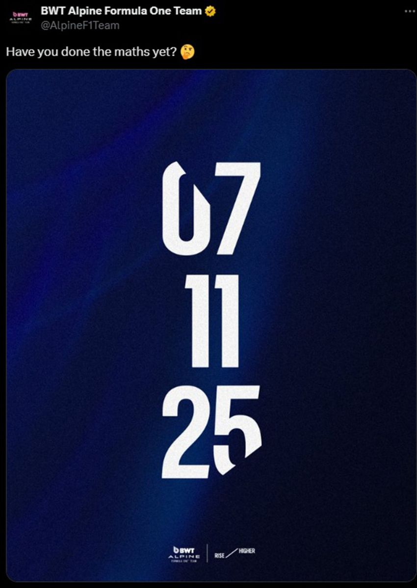 El enigma 07-11-25: Alpine pone en vilo a los seguidores de Colapinto