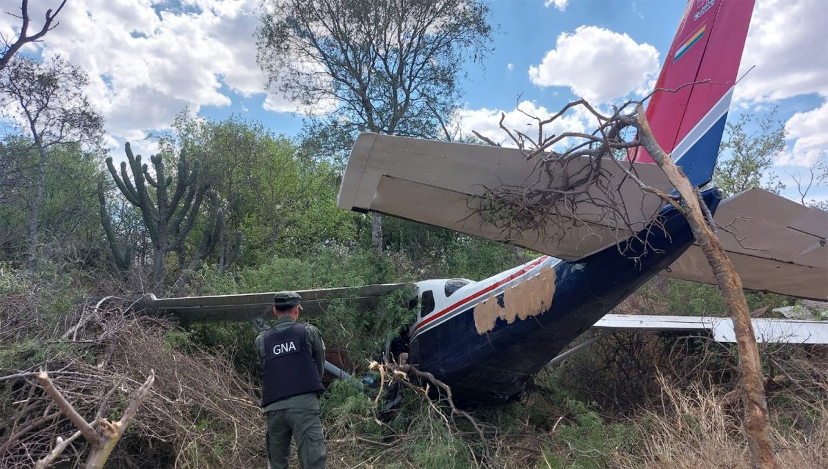 DESTRUIDA. La avioneta se precipitó en una finca salteña en un intento de aterrizaje.