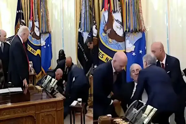 Susto en la Casa Blanca: un ejecutivo farmacéutico se desmayó en plena conferencia de Donald Trump