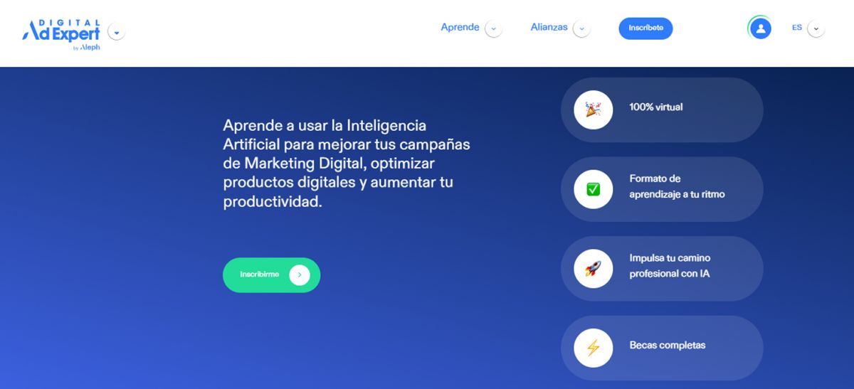MARKETING DIGITAL. El programa global de Aleph ofrece becas gratuitas con certificación en publicidad y habilidades digitales.