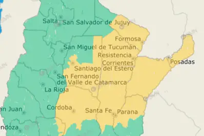 Alerta meteorológica amarilla: tormentas intensas avanzan desde el centro hacia el norte del país