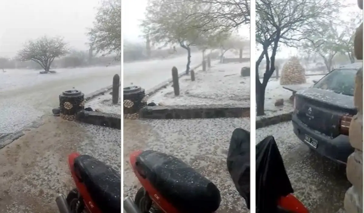 Una intensa granizada sorprendió en las Ruinas de Quilmes y dañó parte del museo