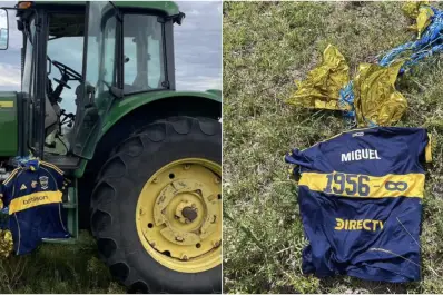 Llegó hasta Uruguay: la camiseta de Miguel Ángel Russo que Boca soltó al cielo apareció en Cañada Nieto