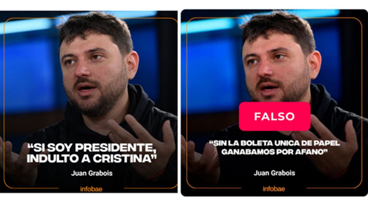 Es falsa una supuesta placa con una frase de Juan Grabois sobre la Boleta Única de Papel