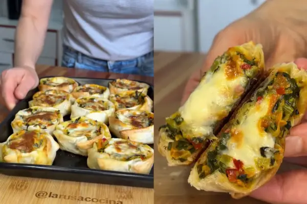 Canastitas de cebolla, acelga y morrón: un almuerzo saludable y delicioso