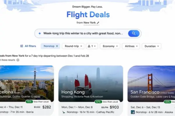 Google lanzó su herramienta de IA para buscar vuelos y destinos como si estuvieras charlando con un amigo