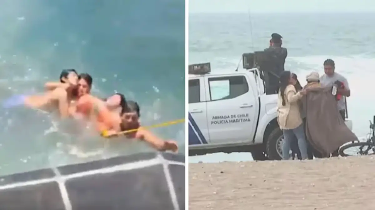 Video de un dramático rescate en Chile: cinco jóvenes argentinos fueron arrastrados por el mar y uno de 17 años sigue desaparecido
