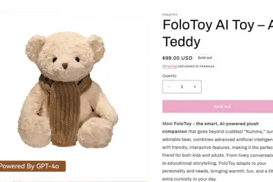 Retiraron del mercado un oso de peluche con IA tras denuncias sobre consejos sexuales y cómo provocar incendios