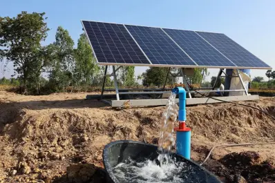 Riego mediante bombas de agua que funcionan con energía solar