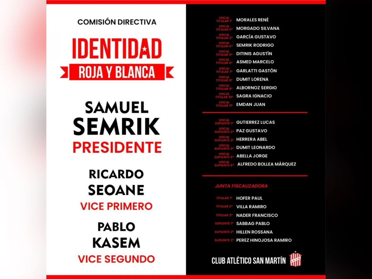 Así es la lista de Samuel Semrik.