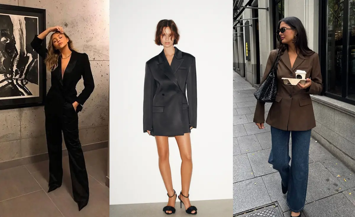 El blazer entallado, largo o corto, optimiza la figura.