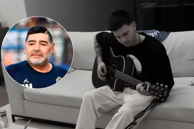 Guitarra en mano y una canción icónica: el emotivo homenaje de Mastantuono a Diego Maradona