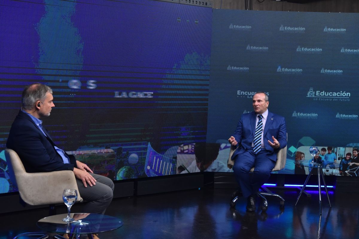 MANO A MANO. Ramiro Albarracín (derecha) fue entrevistado por Guillermo Monti.