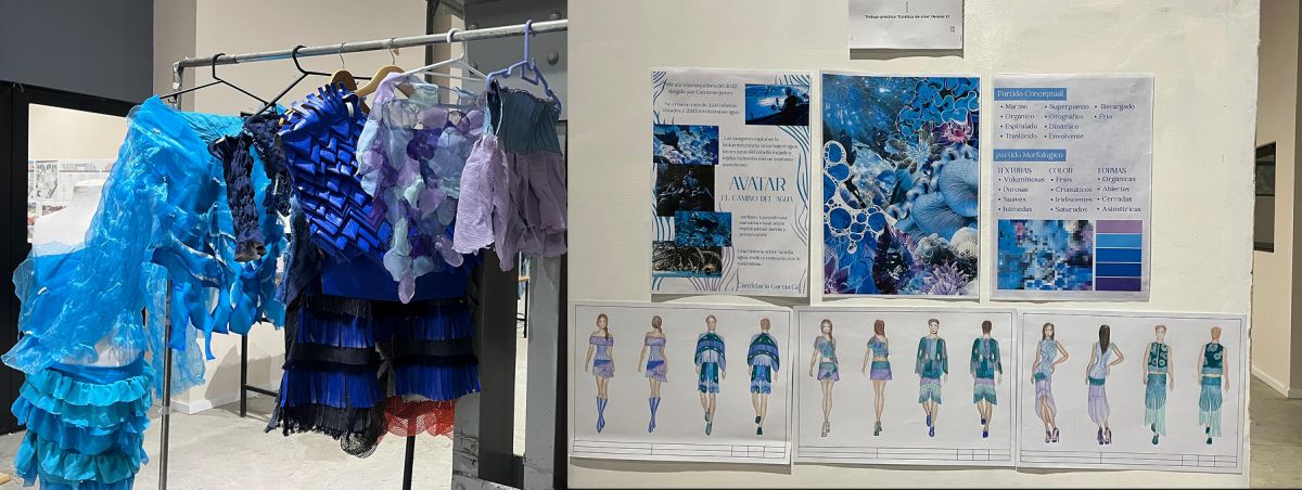 DISEÑO TEXTIL. Una de las producciones retomó la estética y la paleta de Avatar para crear una propuesta conceptual de indumentaria.