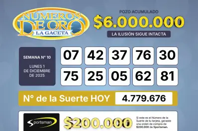 Los Números de Oro de LA GACETA del 1 de diciembre de 2025