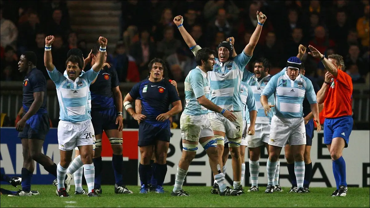 HITO ARGENTINO. Los Pumas alcanzaron el tercer puesto en Francia 2007, la mejor campaña de su historia en la Copa del Mundo.