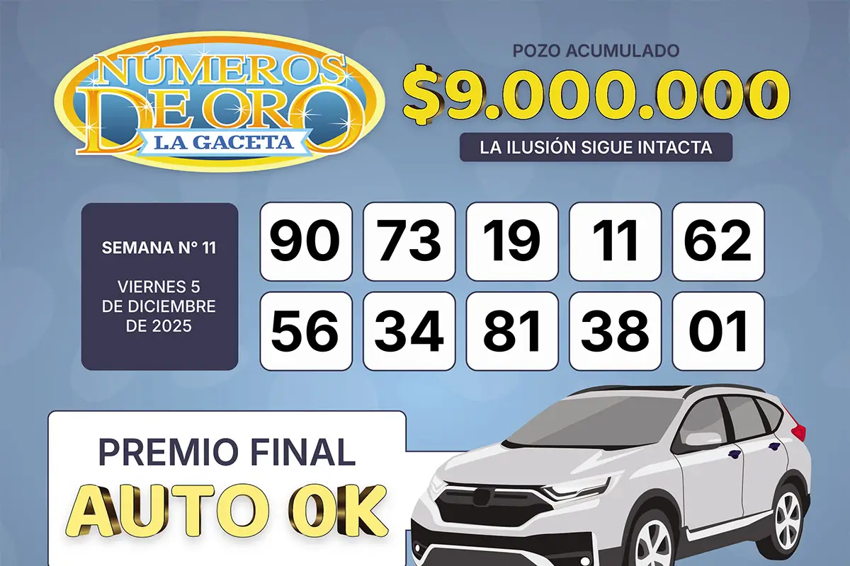 Los Números de Oro de LA GACETA del 5 de diciembre de 2025