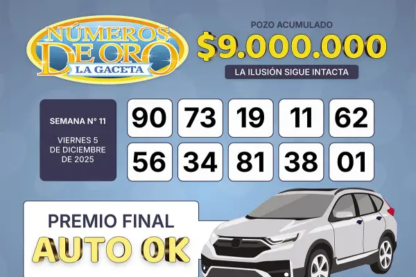 Los Números de Oro de LA GACETA del 5 de diciembre de 2025