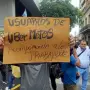 Protesta de trabajadores de Uber, DiDi y Cabify: “Hay que subirse 12 horas a una moto para llegar a fin de mes”