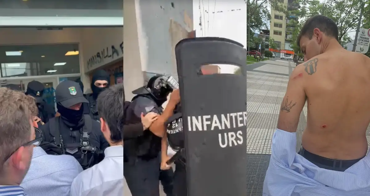 Denuncian que Infantería golpeó a delegados y trabajadores.