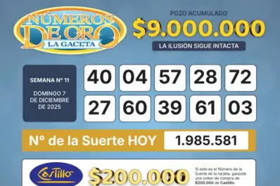 Los Números de Oro de LA GACETA del 7 de diciembre de 2025