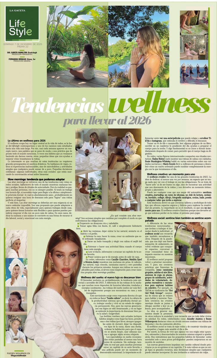 Tendencias wellness para llevar al 2026