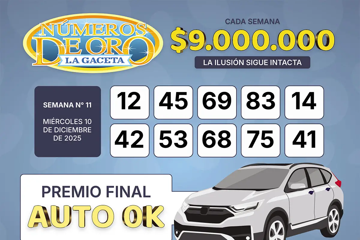 Los Números de Oro de LA GACETA del 10 de diciembre de 2025