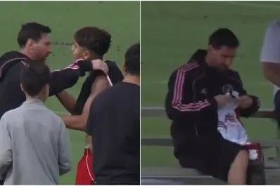 Video: la reacción de Messi tras un regalo de un juvenil de River que revolucionó las redes