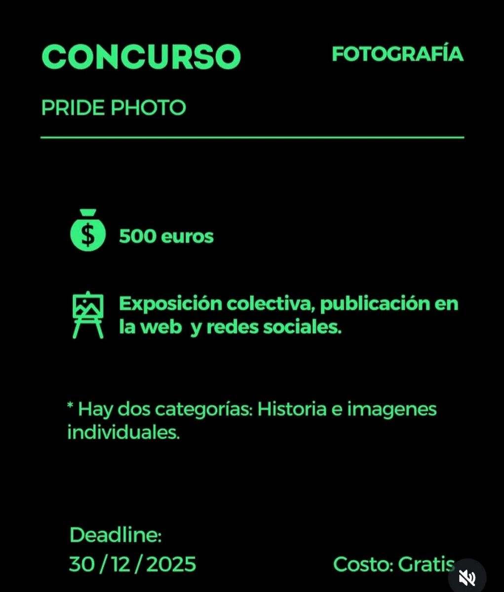 FOTOGRAFÍA. Pride Photo convoca a fotógrafos de todo el mundo para su Concurso de Fotografía del Orgullo 2026.