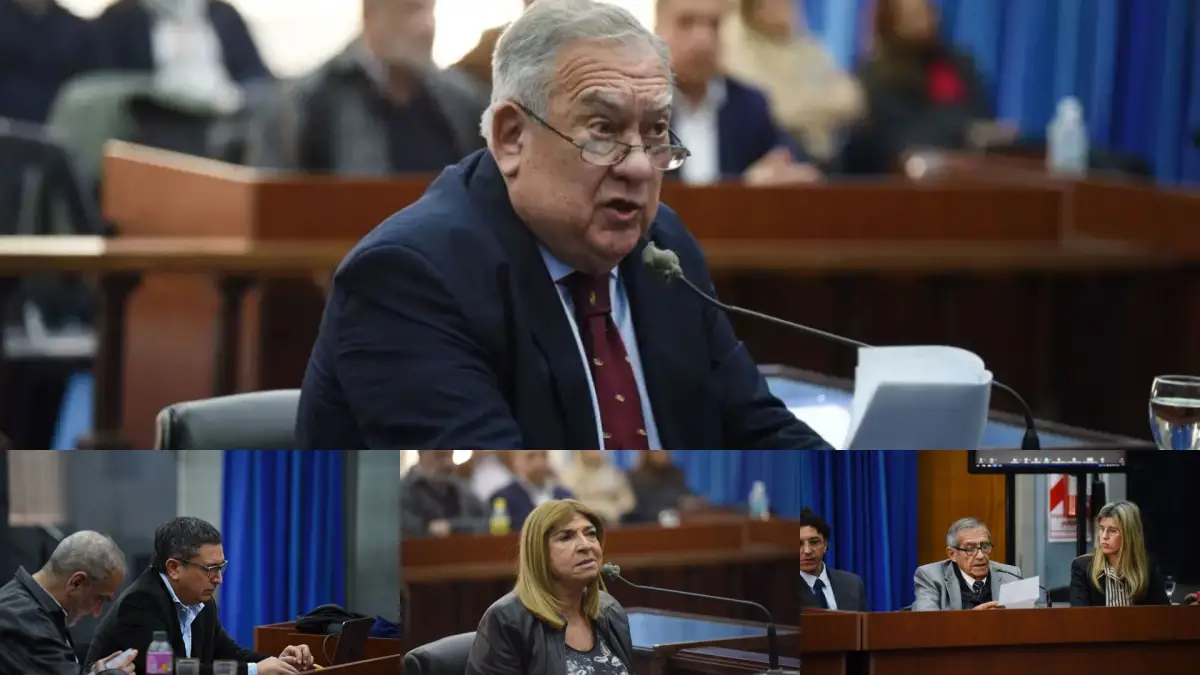 LOS ENJUICIADOS. Juan Alberto Cerisola, Luis Sacca, Olga Cudmani y Osvaldo Venturino.