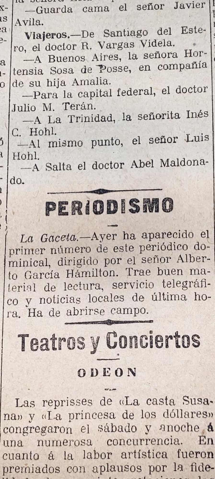 Recuerdos fotográficos: 1912. La primera imagen que publicó La Gaceta
