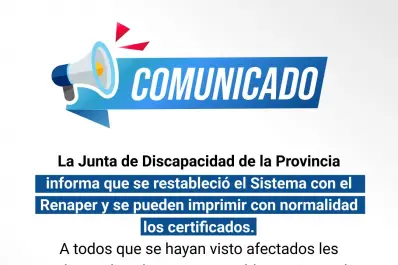 Restablecieron el sistema y se normaliza la emisión de certificados de discapacidad en Tucumán