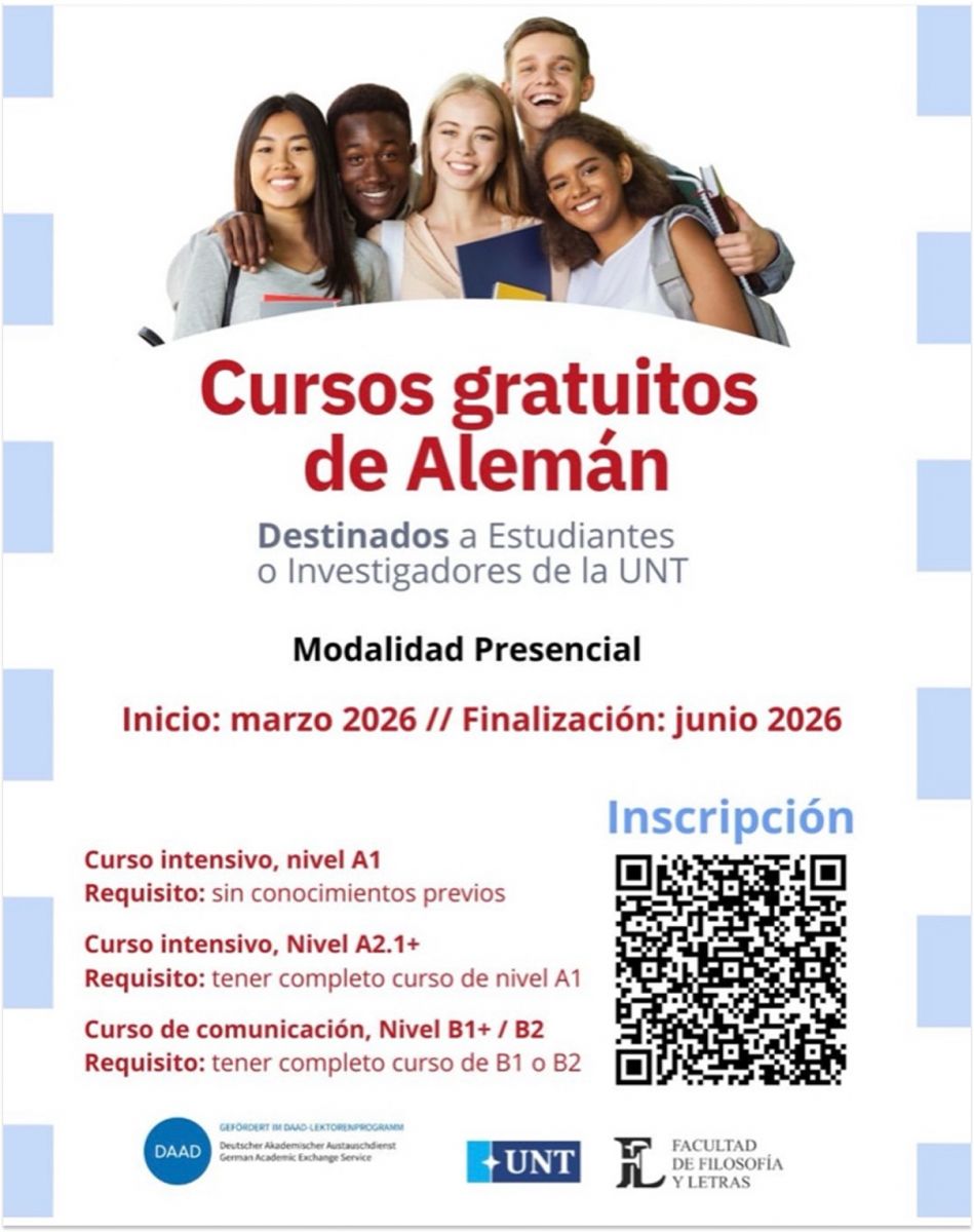 FORMACIÓN. La Facultad de Filosofía y Letras lanzó un curso gratuito de alemán para marzo de 2026 con apoyo del DAAD.