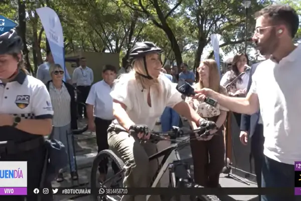 Rossana Chahla pedaleó en el parque Avellaneda y puso en agenda la movilidad en bicicleta