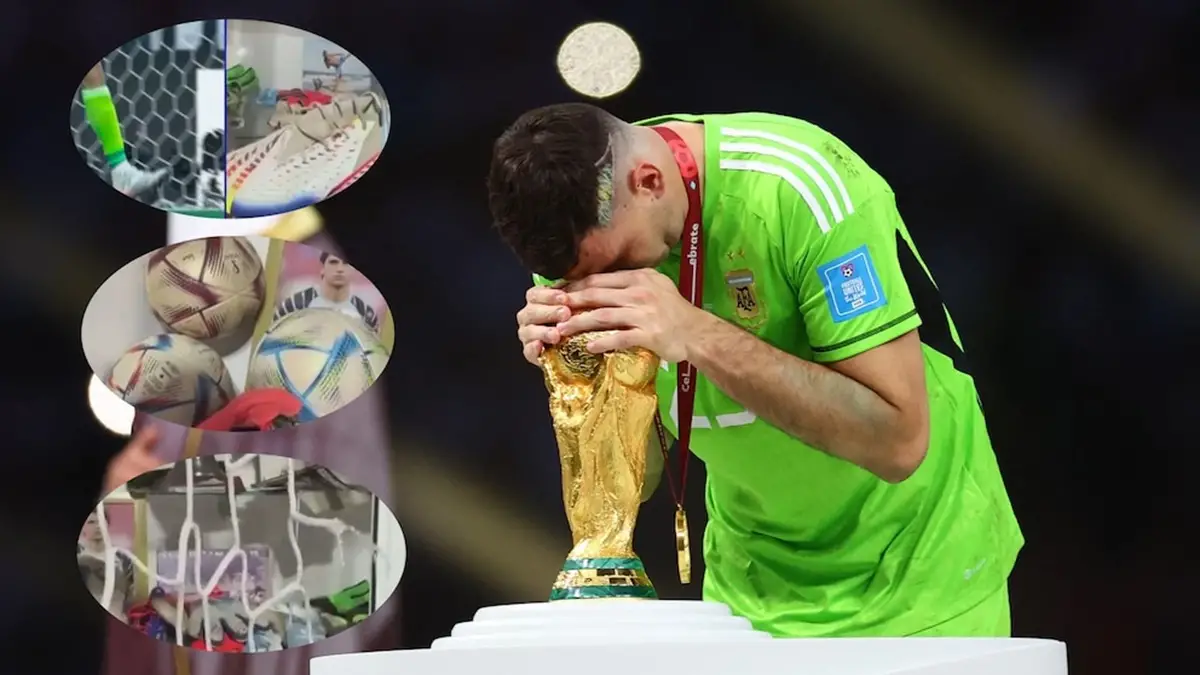 GRANDES RELIQUIAS. El papá del Dibu Martínez mostró su museo.