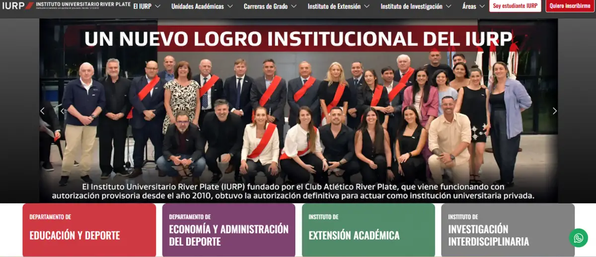 CON PERFIL DEPORTIVO. El Instituto River Plate recibió la autorización para funcionar como universidad privada. / CAPTURA DE PANTALLA