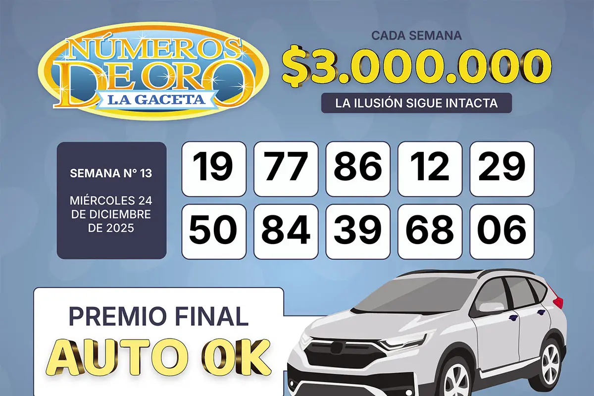 Los Números de Oro de LA GACETA del 24 de diciembre de 2025