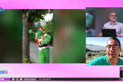 No solo Papá Noel: el Grinch recorrió Tafí del Valle y repartió sonrisas en la previa de Navidad