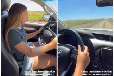 Polémica en redes: la hija de El Polaco y Valeria Aquino fue filmada manejando con apenas 12 años
