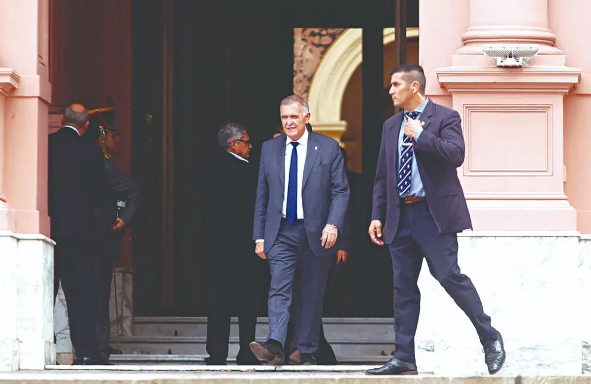 POSTURA DE DIÁLOGO. El gobernador Jaldo, en una visita a la Rosada.