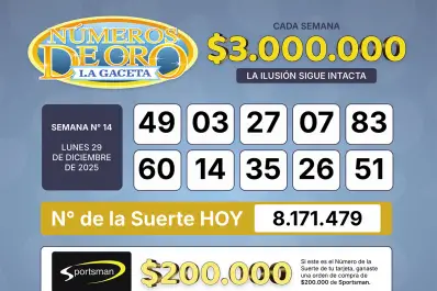 Los Números de Oro de LA GACETA del 29 de diciembre de 2025