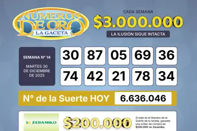 Los Números de Oro de LA GACETA del 30 de diciembre de 2025