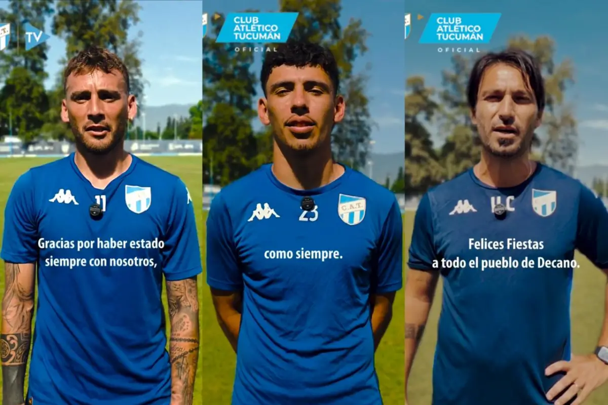 EN CONJUNTO. Tanto jugadores como cuerpo técnico de Atlético participaron del video para despedir el año.